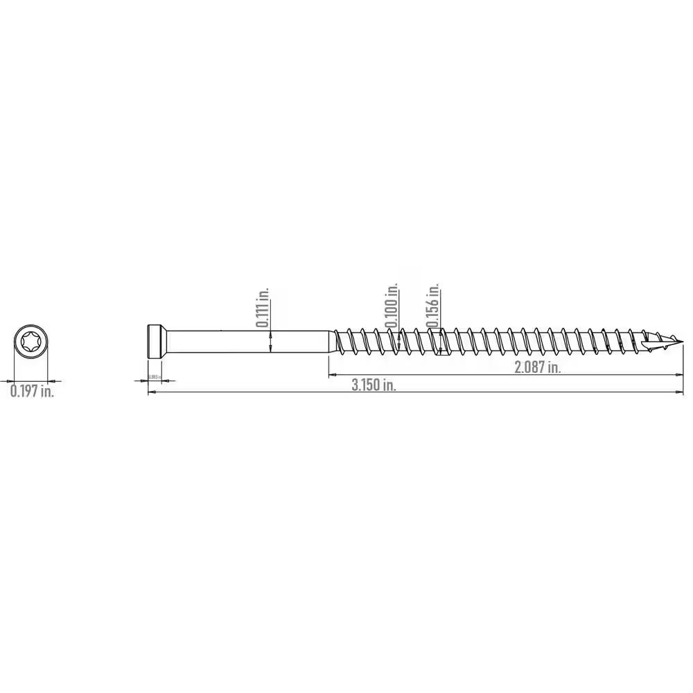 #8 X 3-1/8 In. Star Drive Trim Finishing Head Screw (100-Per Pack)