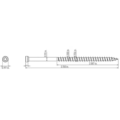 #8 X 3-1/8 In. Star Drive Trim Finishing Head Screw (100-Per Pack)